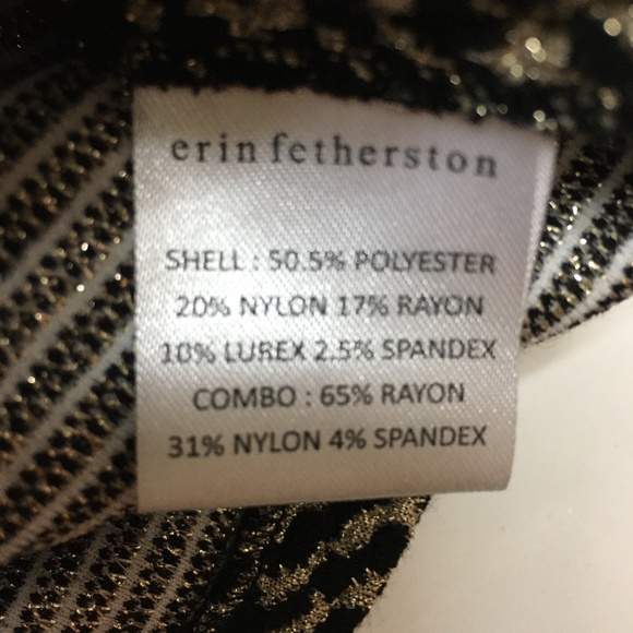 NWT $315 Erin Fetherston Black Gold Corrine Dress Zip Front Sz 8 - Picture 13 of 13